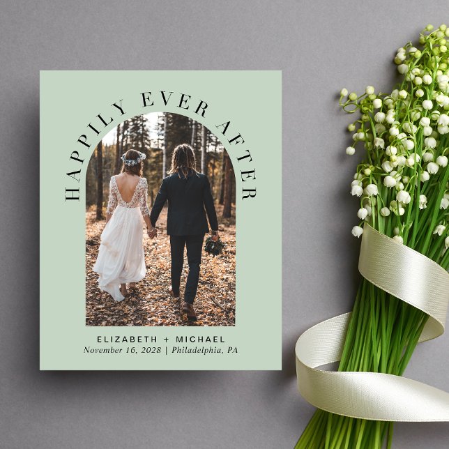 Convite para Recepção de casamento do Arch Photo S (Celebrate your love story with an invitation showcasing your favorite photo in an elegant arch frame)