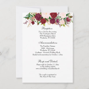 Convite para Recepção de casamento Elegante do Ros