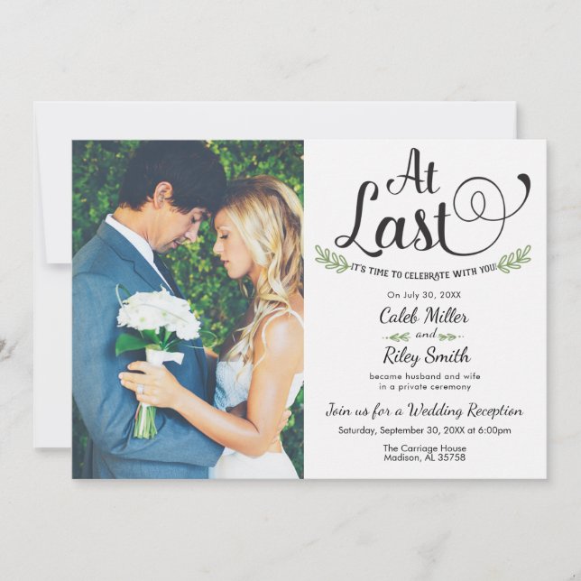 Convite para recepção de casamento finalmente real (Frente)