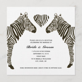 Convite para Recepção de casamento Zebra Love