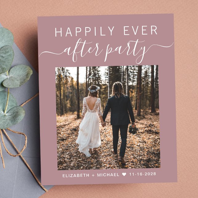 Convite para Recepção de Foto Dusty Rosa de Casame (Your love story deserves a grand celebration! )