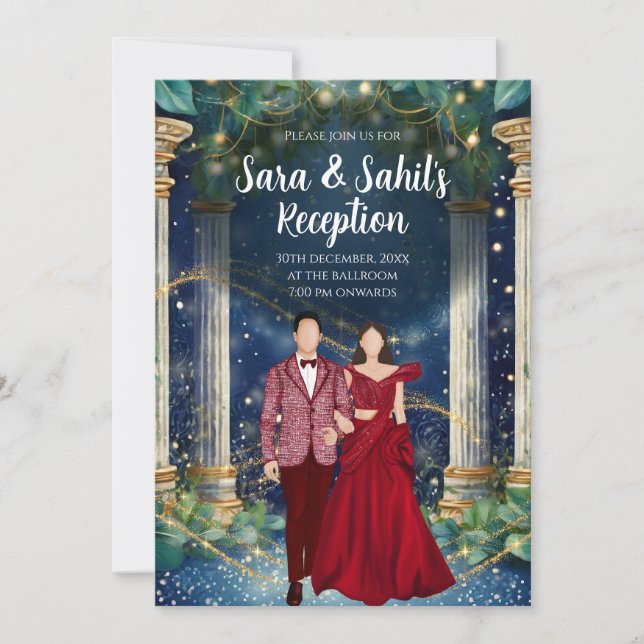 Convite para recepção indiana digital Sangeet (Frente)