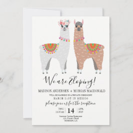 Convite para recepção Llama Elopement
