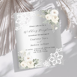 Convite para recepções de casamento floral branca 