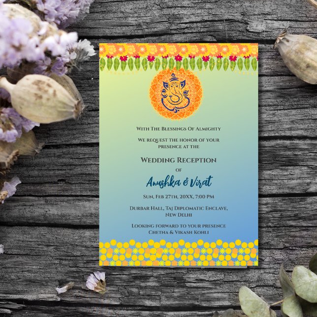Convite para Recepções de casamento Indiana (Criador carregado)
