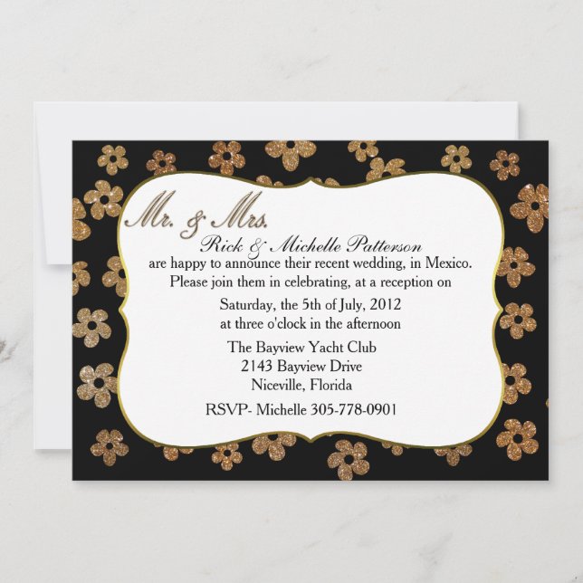 Convite para Recepções de casamento Postadas a pre (Frente)