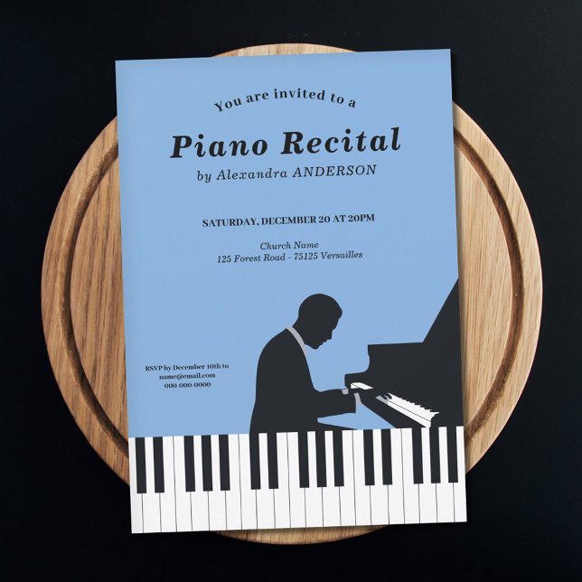 Convite para Recital de Música de Piano (Piano Music Recital Invitation)