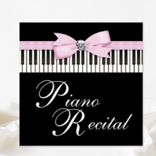 Convite para Recital de Teclas de Piano Rosa Preto