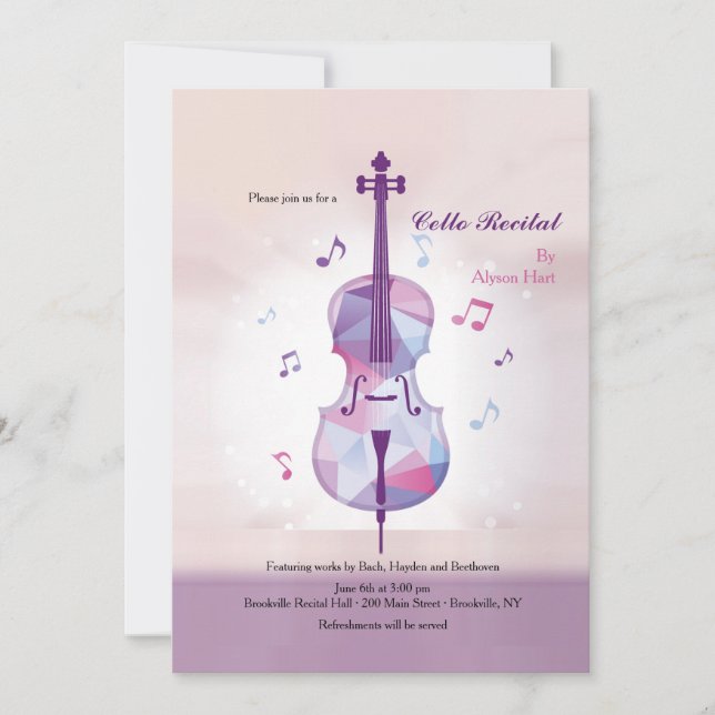 Convite para Recital de Violoncelo (Frente)