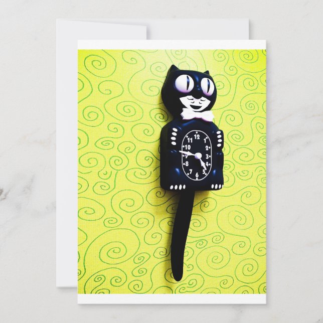 Convite para Relógio de Gato Antiquado (Frente)
