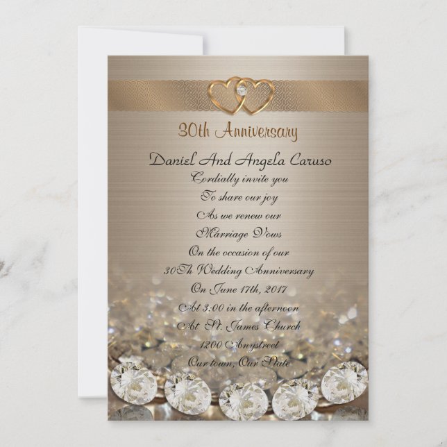 Convite para renovação de votos do 30 Anniversário (Frente)