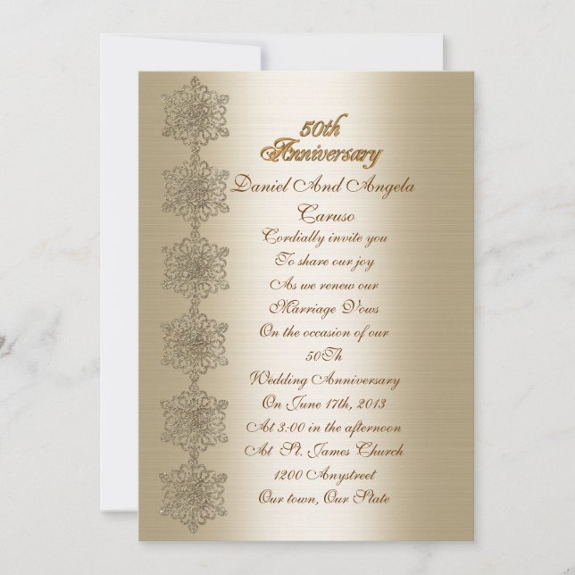 Convite para renovação de votos no 50º aniversário (Frente)