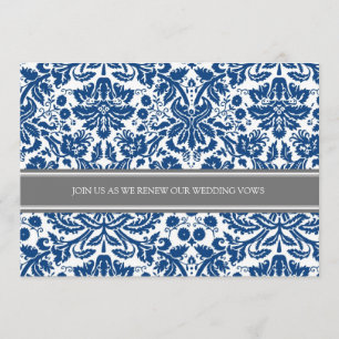Convite para Renovação de Vow de Casamento Azul de