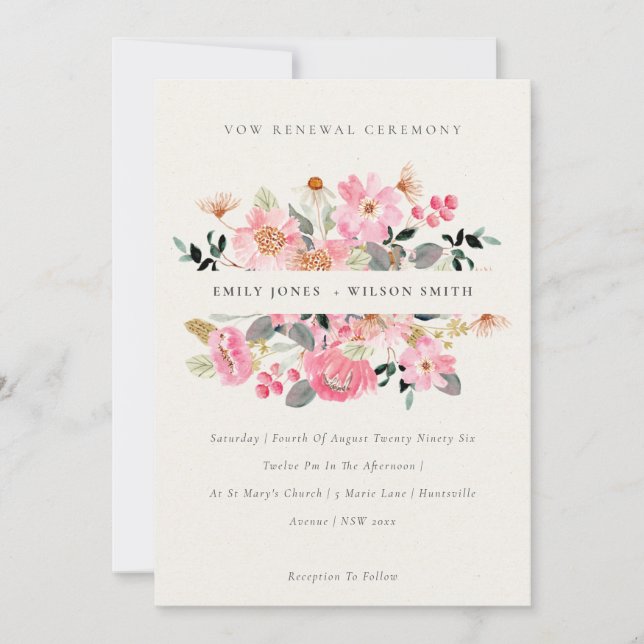 Convite para renovação de wow Floral Floral Wow, c (Frente)