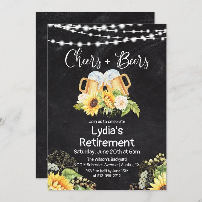 Convite para Retirada de Cervejas e Cheers (Frente/Verso)