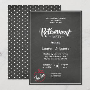 Convite para Retirada de Professores de Chalkboard