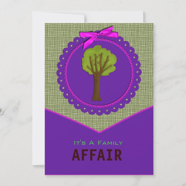 Convite para Reunião da Família Design de Árvore (Frente)