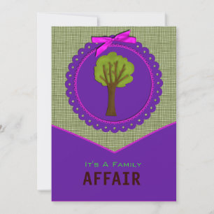 Convite para Reunião da Família Design de Árvore