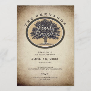 Convite para Reunião da Família Elegante de Árvore