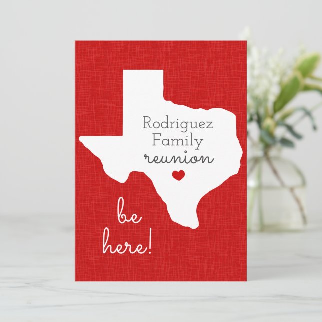Convite para Reunião da Família Red State of Texas (Em pé/Frente)