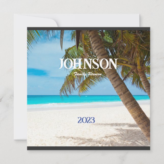 Convite para Reunião da Família Tropical Palm Tree (Frente)