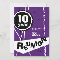 Convite para Reunião de 10 Anos de Classe Roxo e B