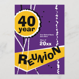 Convite para Reunião de 40 anos de classe Roxo e 