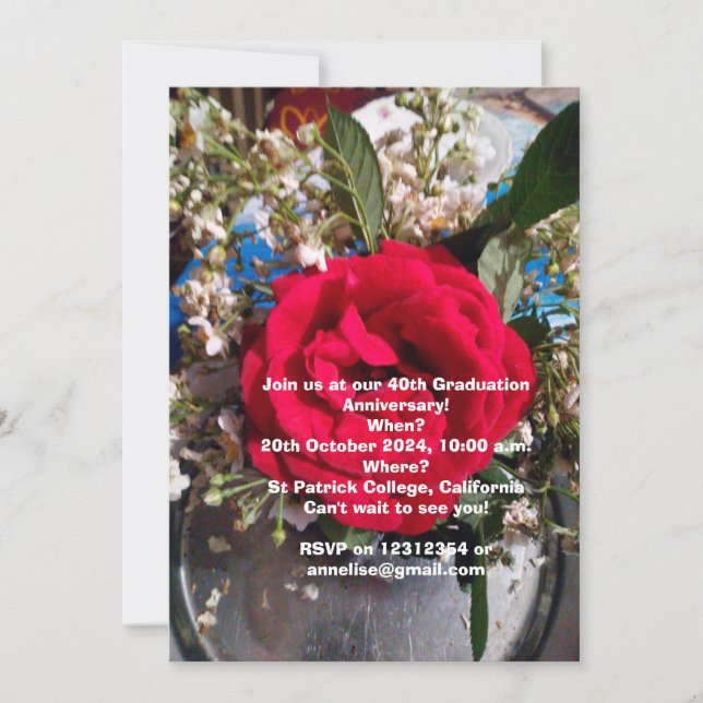 Convite para Reunião de Aniversário de Graduação (Frente)