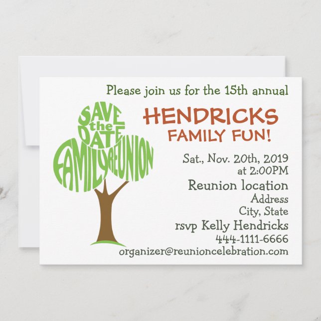 Convite para reunião de família (Frente)