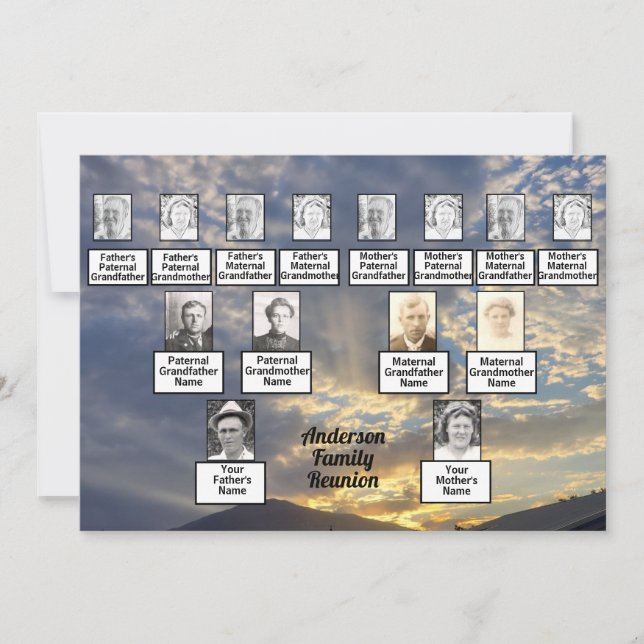 Convite para Reunião Familiar de 3 Gerações de Ray (Frente)