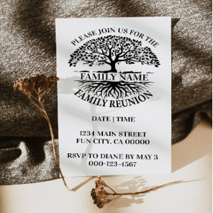 Convite para Reunião Familiar de Raízes da Árvore 