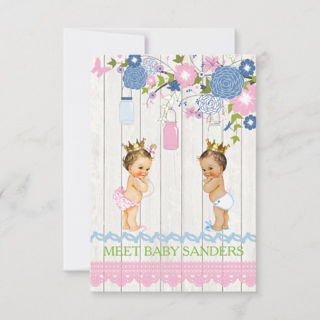 Convite para Revelação de Bebê Mason Jar (Frente)