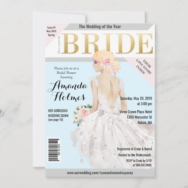 Convite para Revista de Moda Chá de Noiva (Frente)
