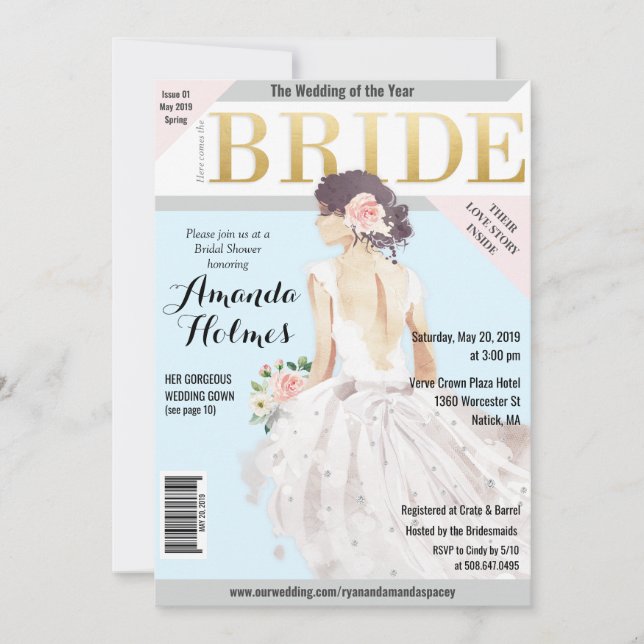 Convite para Revista de Moda de Chá de Noiva (Frente)