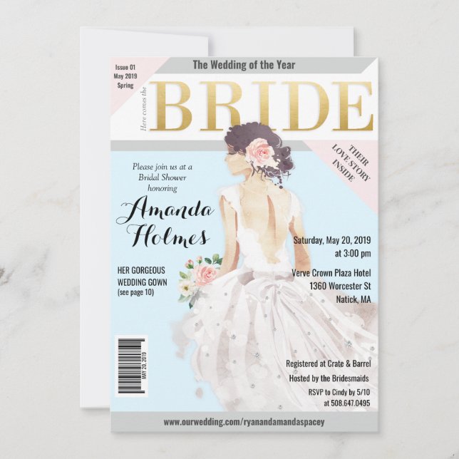 Convite para Revista de Moda de Chá de Noiva (Frente)