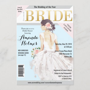 Convite para Revista de Moda de Chá de Noiva
