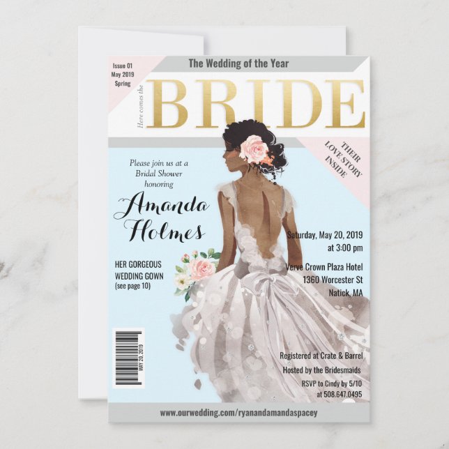 Convite para Revista de Moda de Chá de Noiva (Frente)