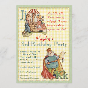 Convite para Rhyme na enfermaria - Pequeno Piggy n