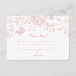 Convite para Rifas de Fraldas com Toile De Jouy Ro