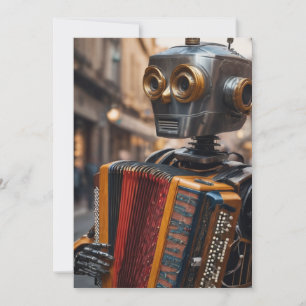 convite para robôs acordeão