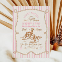 Convite para Rodeio com Corda de Listra Rosa