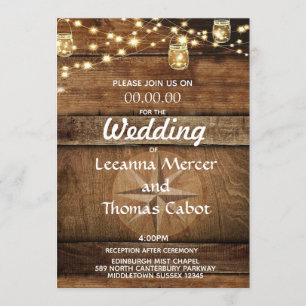 Convite para Rosa de Casamento de Farmhouse Rustic