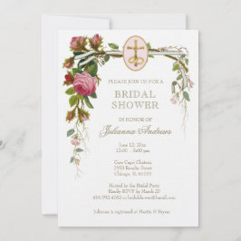 Convite para Rosas Católicos Elegantes Chás de pan