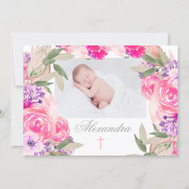 Convite para Rosas Florais de Foto de Natal