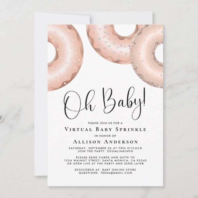 Convite para Rosquinha Dourado do Virtual Baby Spr (Frente)