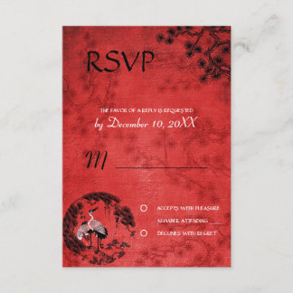 Convite para RSVP de Casamento de Gruas Orientais3