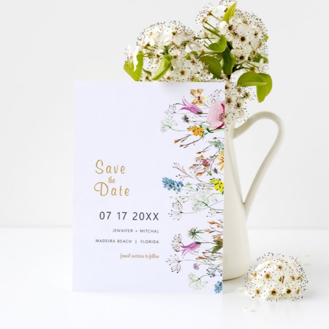 Convite para Salvar a Data Boho Wildflowers (Criador carregado)