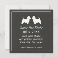 Convite para Salvar a Data do Casamento de Westies