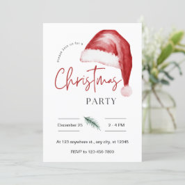 Convite para Santa Hat do Festa de Natal em Waterc