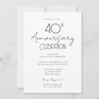 Convite para Script Elegante de Aniversário de Cas